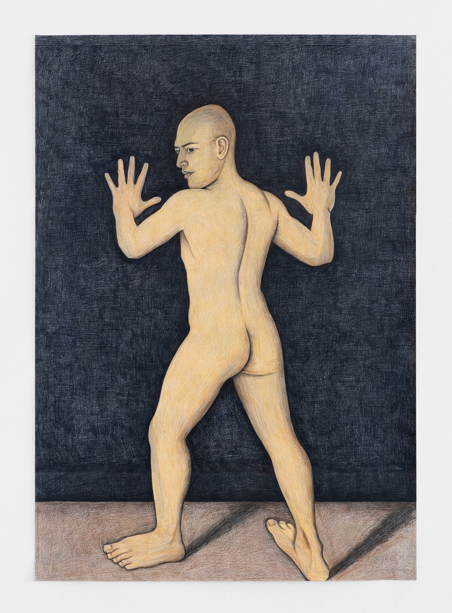 Black Wall II, 2025, coloured pencil on paper, 120 x 84 cm